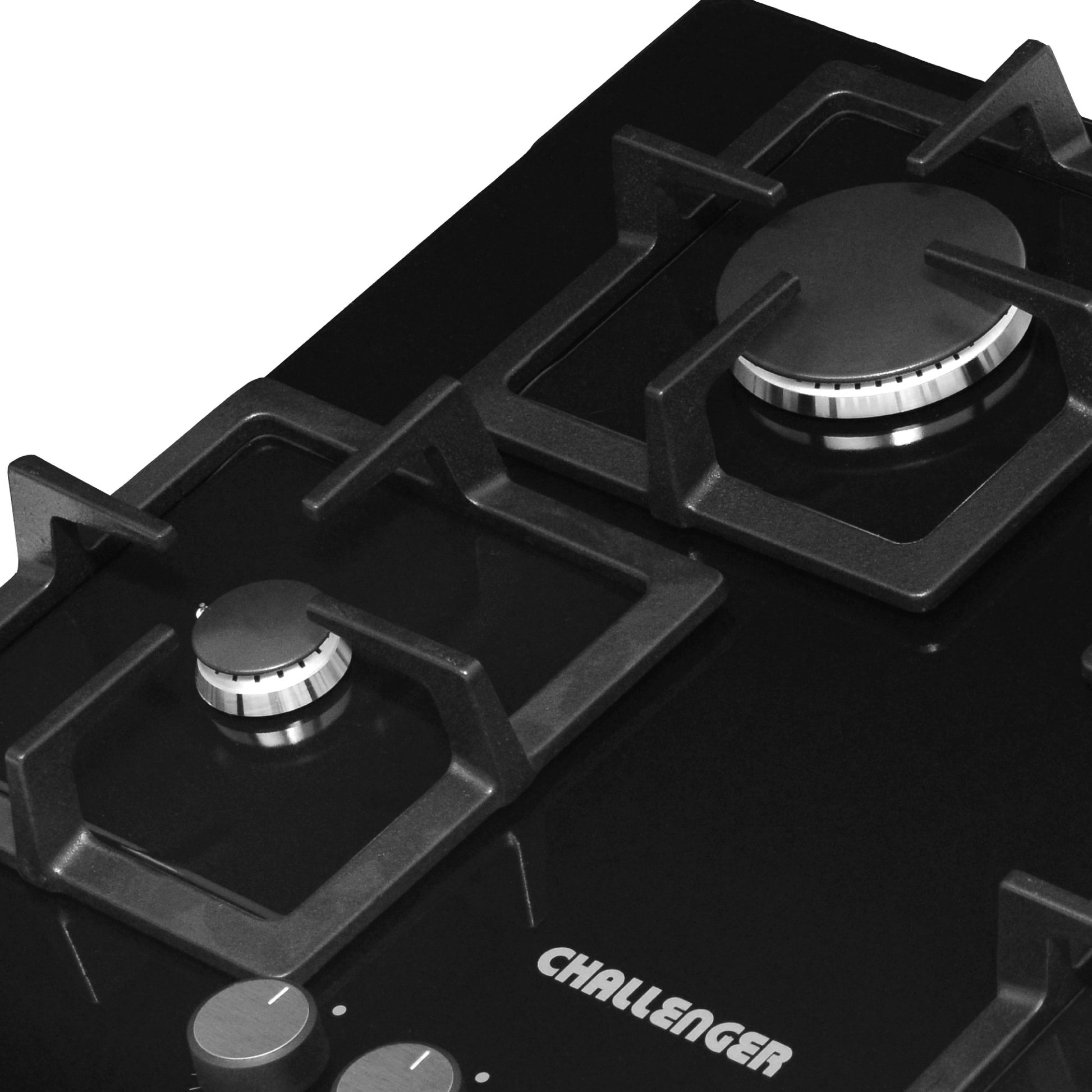 Cubierta a gas SQ 6762 Challenger CRISTAL SQUADRA 4 puestos Vidrio templado Negro