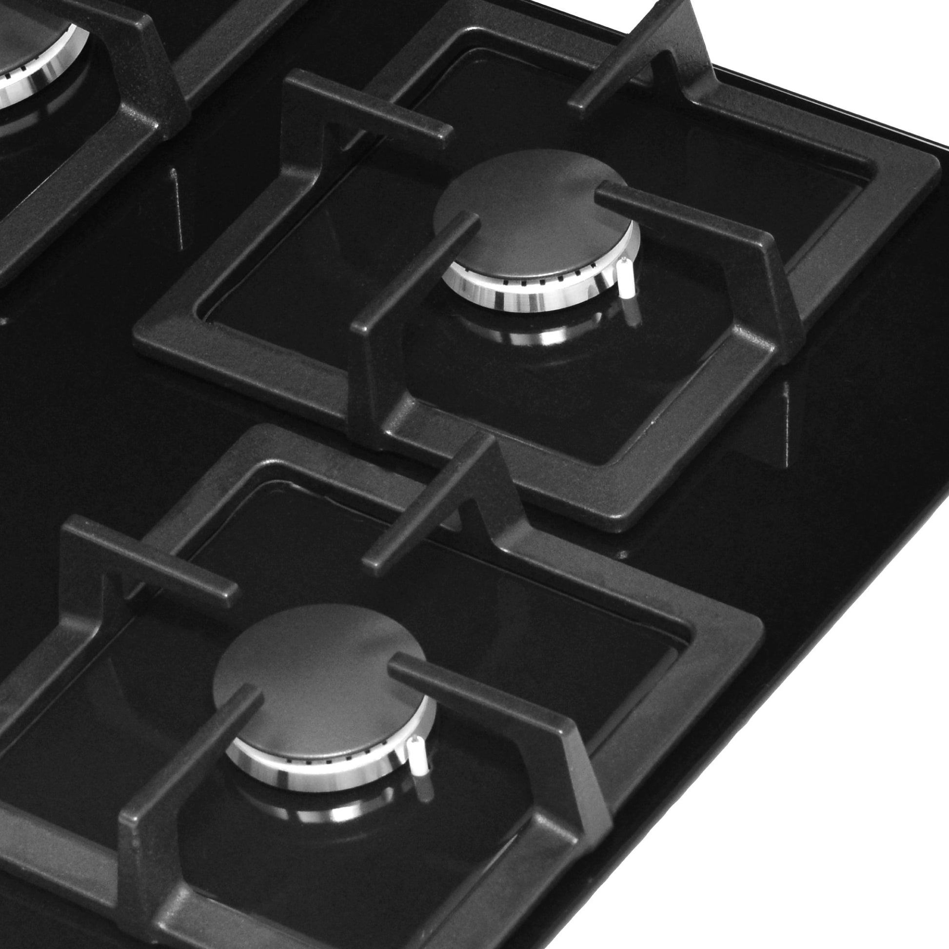 Cubierta a gas SQ 6762 Challenger CRISTAL SQUADRA 4 puestos Vidrio templado Negro