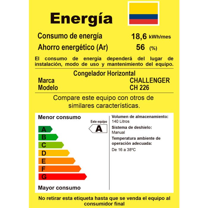 Congelador Dual 152 Litros CH 226 Challenger Horizontal Blanco