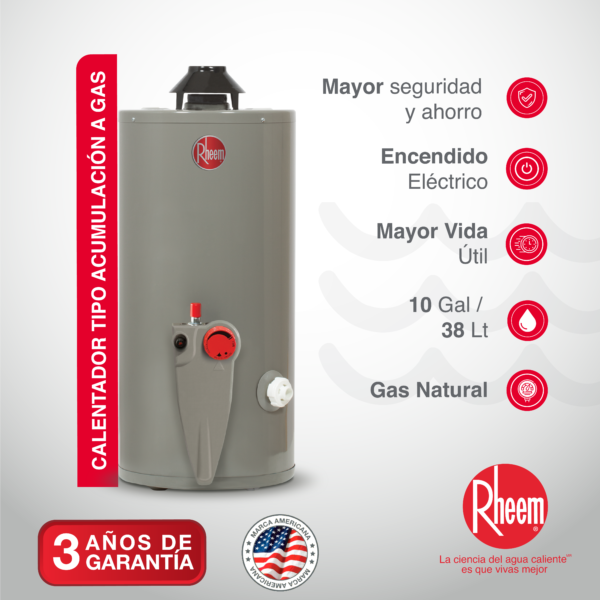 Calentador de 10Gal de Acumulación Rheem