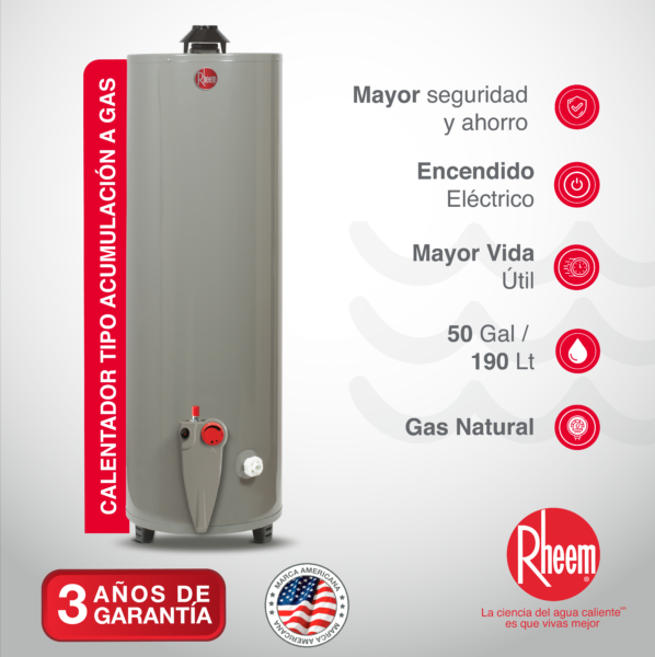 Calentador de 50Gal de Acumulación Rheem