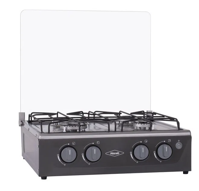 Estufa de mesa 4 puestos a gas Haceb EM AVELLANA V Color Plata