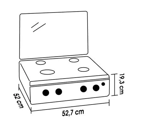 Estufa de mesa 4 puestos a gas Haceb EM AVELLANA V Color Plata