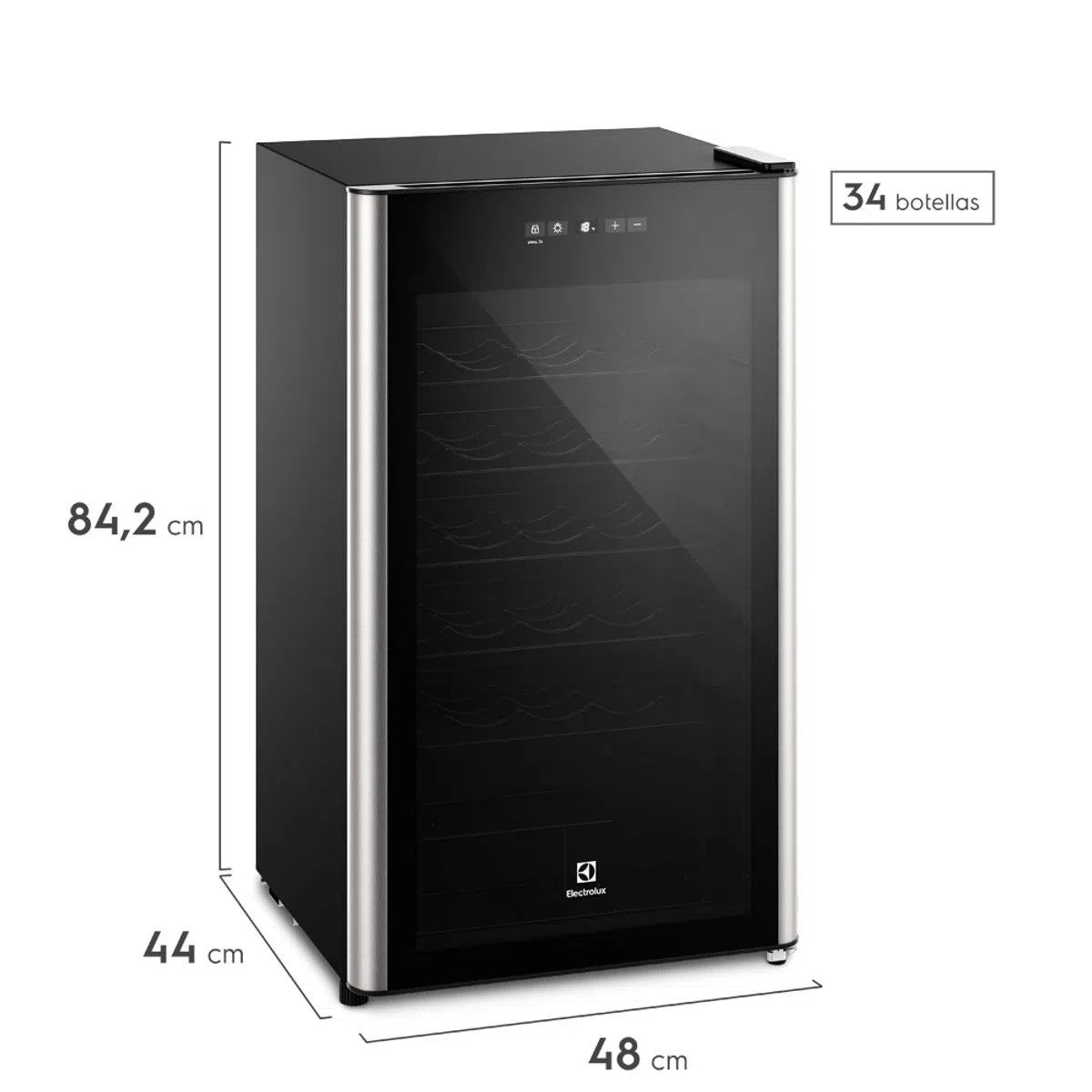 Cava de vinos Electrolux 34 botellas Cristal Negro