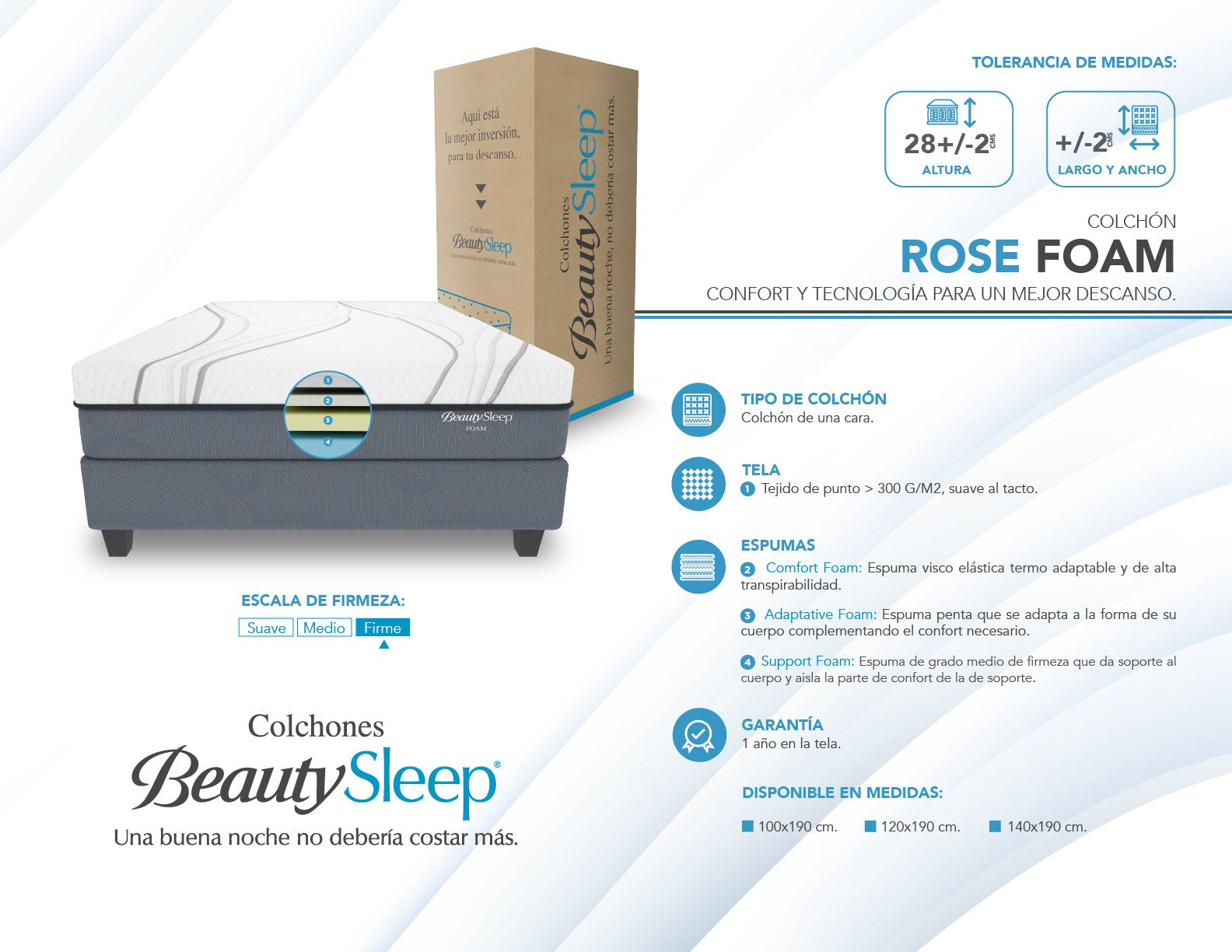 Colchon Amer. Colchones BeautySleep Fm Rose