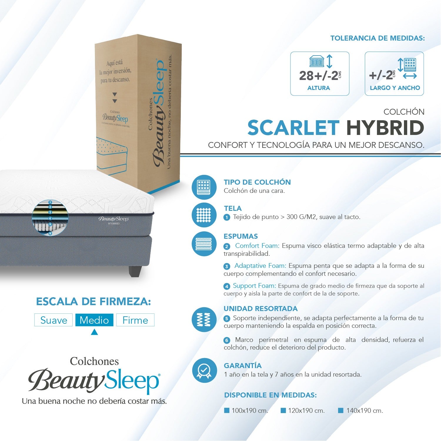 Colchon Amer. Colchones BeautySleep HD Scarlet