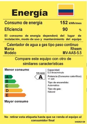 Calentador de 5.5Lts de paso Rheem Tiro Natural