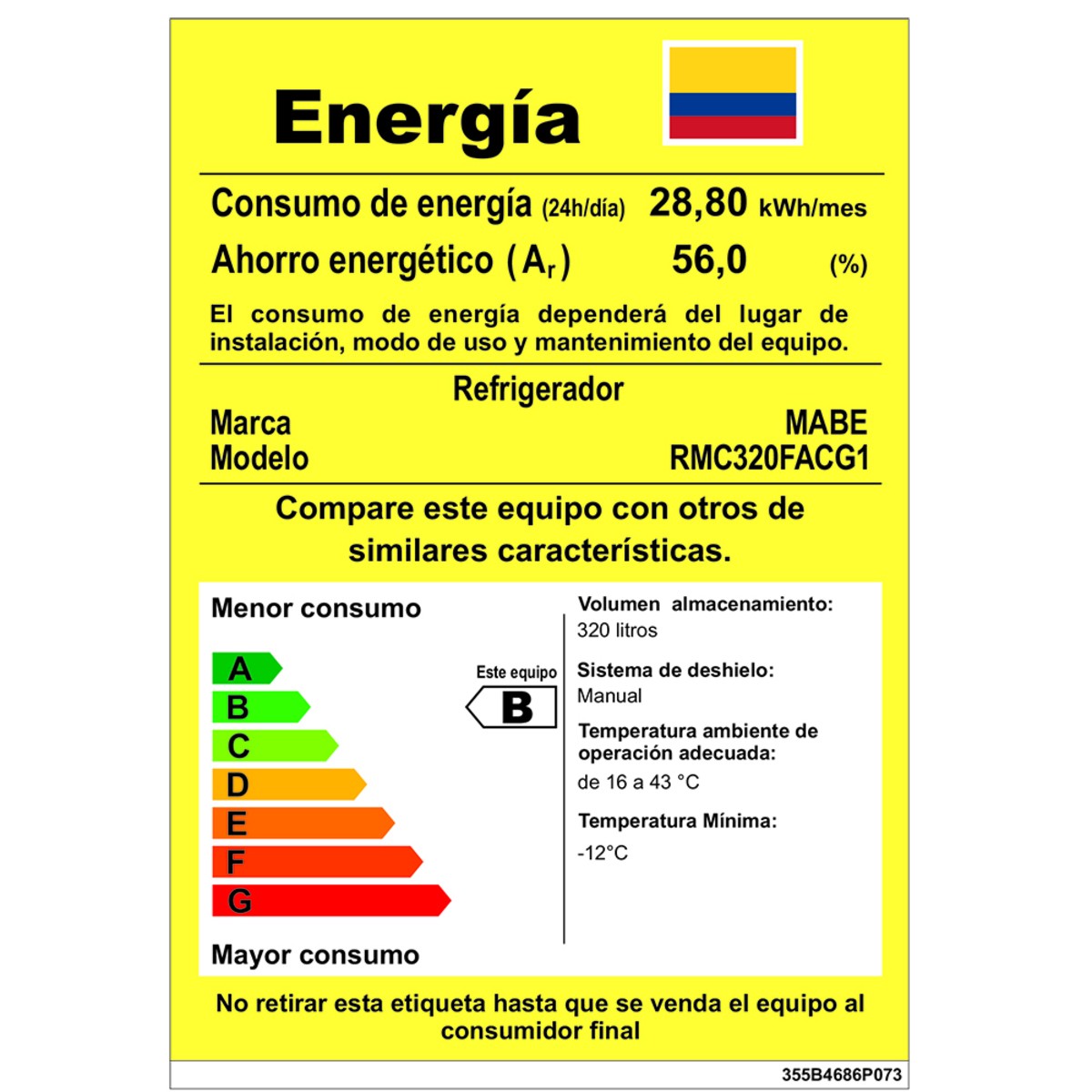 Nevera 320Lts Frost RMC320FA Mabe Gris Grafito