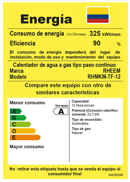 Calentador de 12Lts de paso Rheem Tiro Forzado