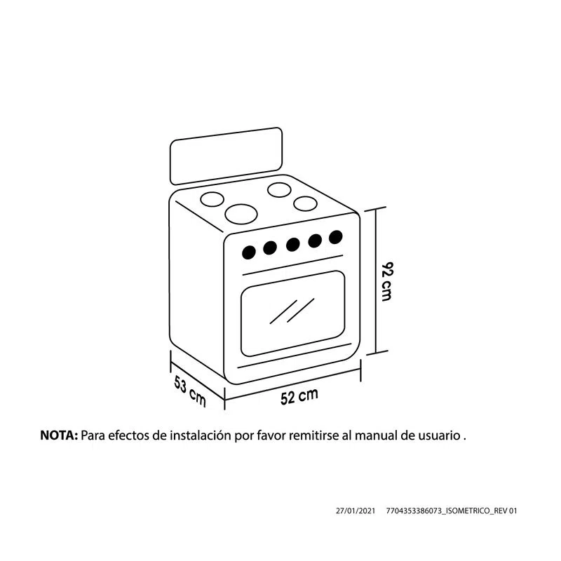 Estufa Haceb Romero Ultra 50 cms a gas Acero Inox