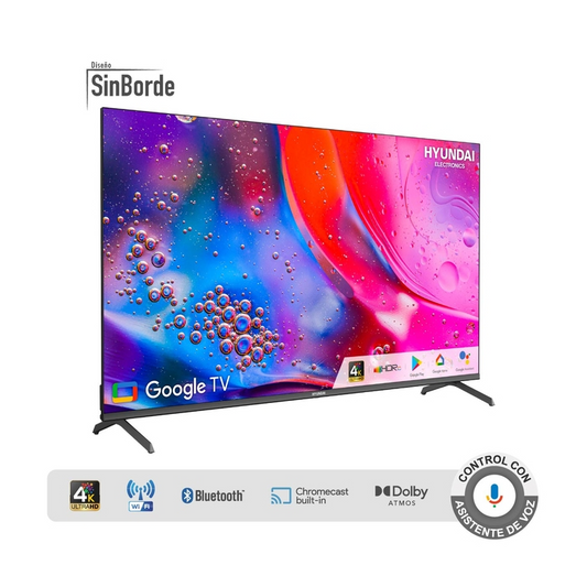 Televisor LED HYUNDAI HYLED5524G4KM 4K - Smart TV de 55 Pulgadas Negro